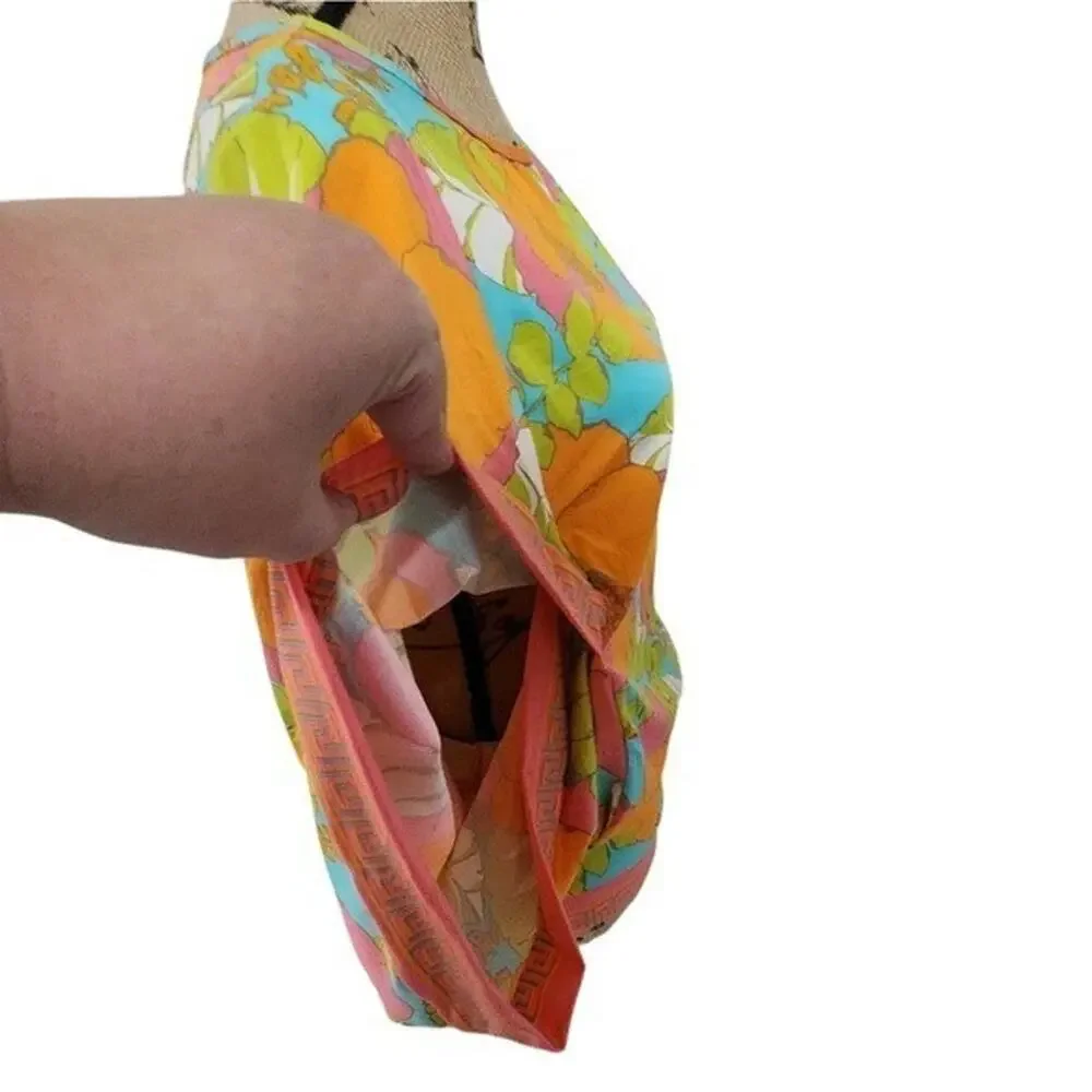 Trina Turk orange and pink 60s 70s PLAYA DE FLOR SWIM TUNIC size medium new!!!